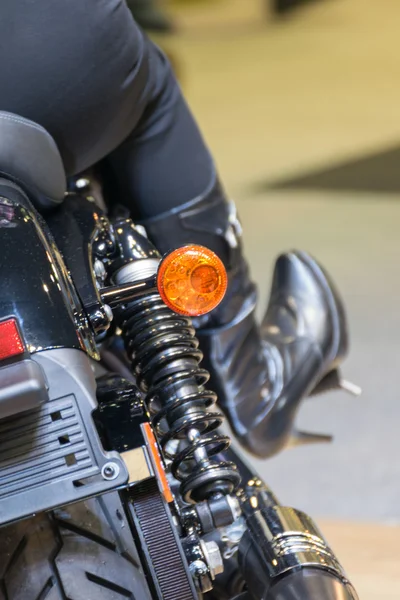 Zoom motorcycle taillight in Car show event