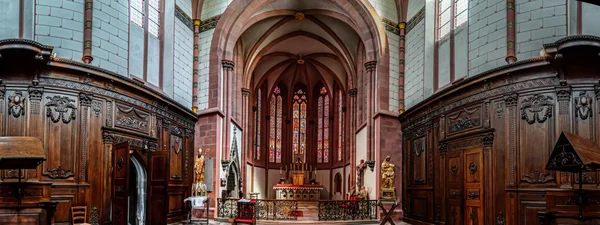 Majestic old church interior panoramic view
