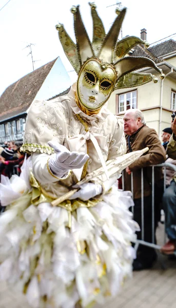 Editorial, 6 March 2016: Rosheim, France: Venetian Carnival Mask