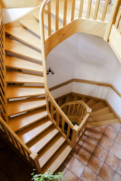 Beautiful wooden spiral staircase