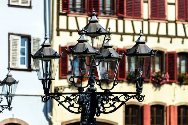 Beautiful old-style street lamp on the street