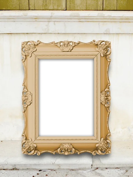 Baroque frame on ancient wall