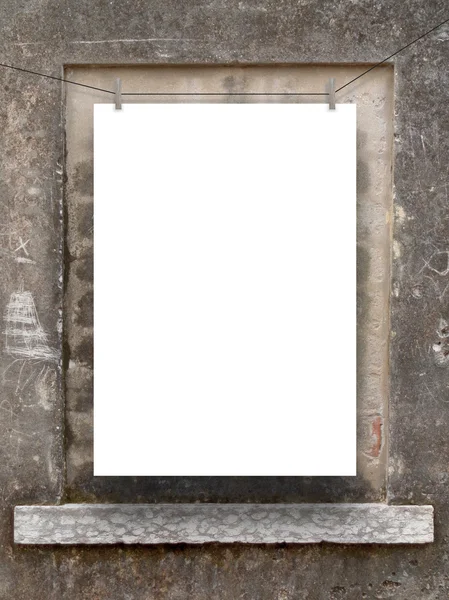 Single frame on walled-up window