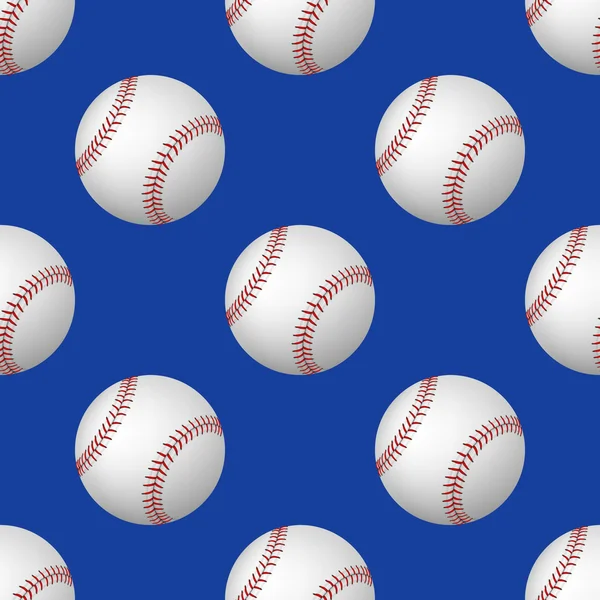 Vector seamless pattern of baseball balls on blue background