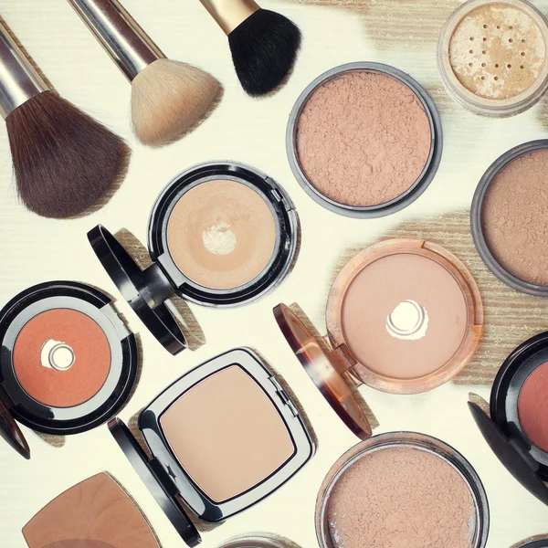 Set of make-up  powders products.