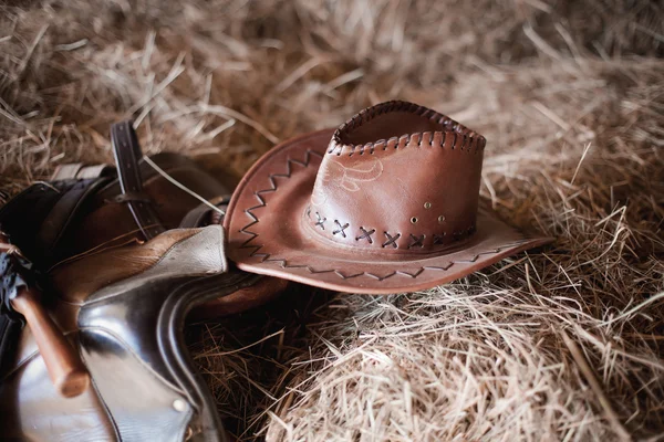 American West rodeo cowboy white straw hat