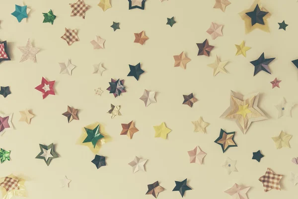 Star stickers plastered on the wall Background