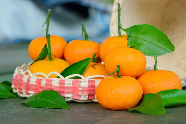 Mandarin orange in basket