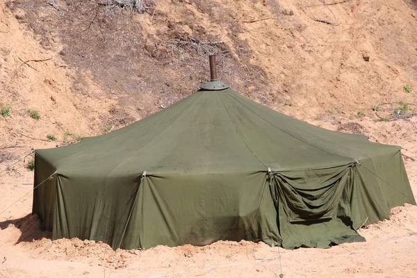 Big military tent in the field