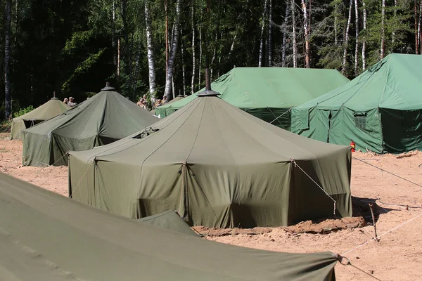 Big military tent in the field