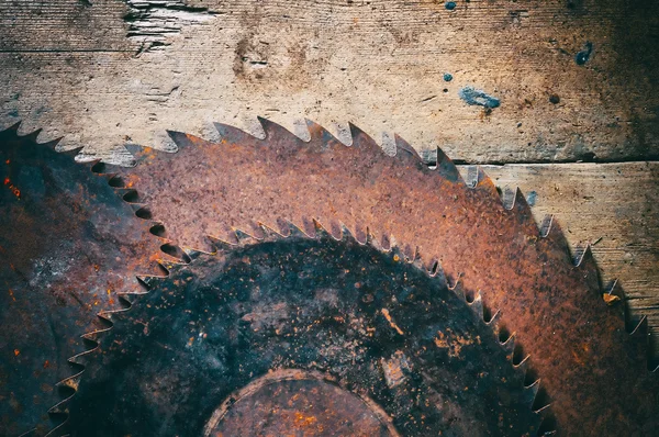 Old rusty circular saw blade