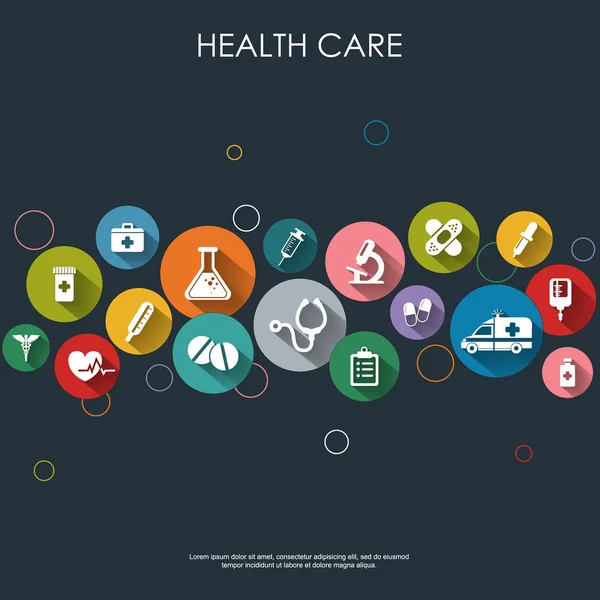 Health care backround with flat icons