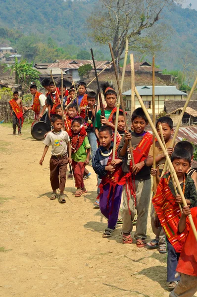 Young warriors in Nagaland, India