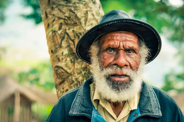 Old man with black hat