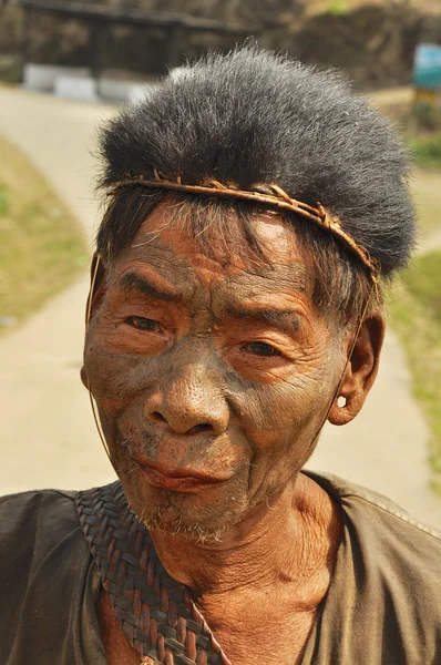 Old mans face in Nagaland, India