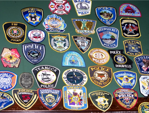 Embroidered Police Badges in Bar in Alexandria Virginia US