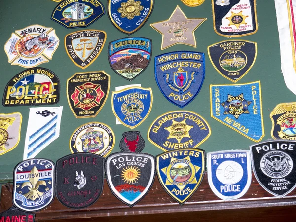 Embroidered Police Badges in Bar in Alexandria Virginia US