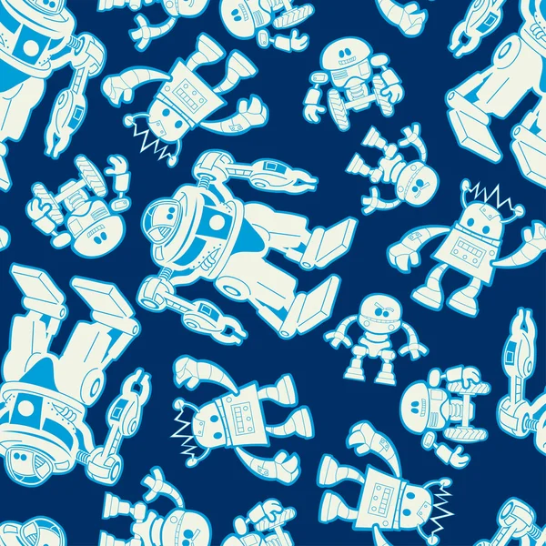 Robot force seamless pattern on a navy background