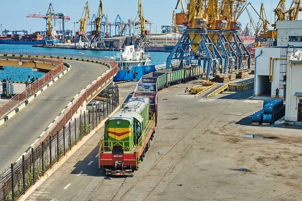 Cargo train in port Odessa, Ukraine