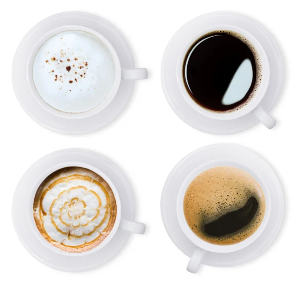 Coffee isolated white collection set with clipping path