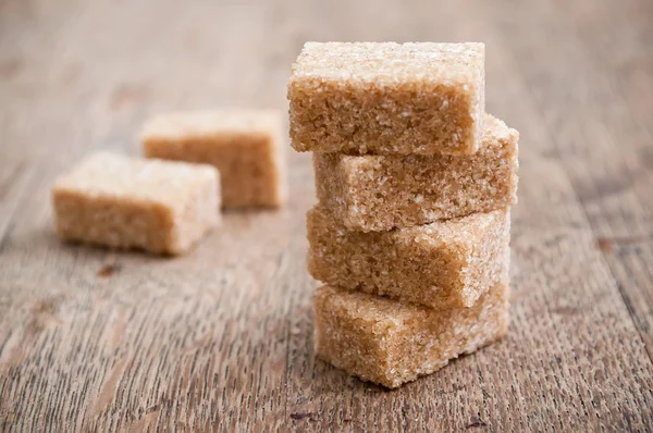 Group of brown cane sugar cubes