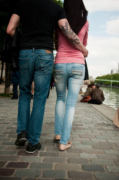 Love in Paris in border Seine river