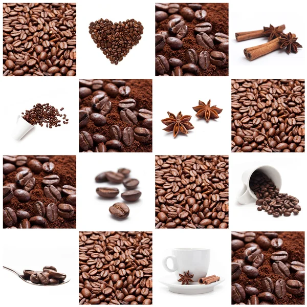 Coffee with beans concept collage