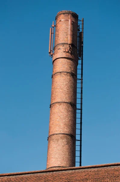 Brick factory chimney turned into mobile phone relay