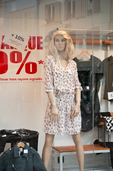Mannequin with summer dress fashion in showroom
