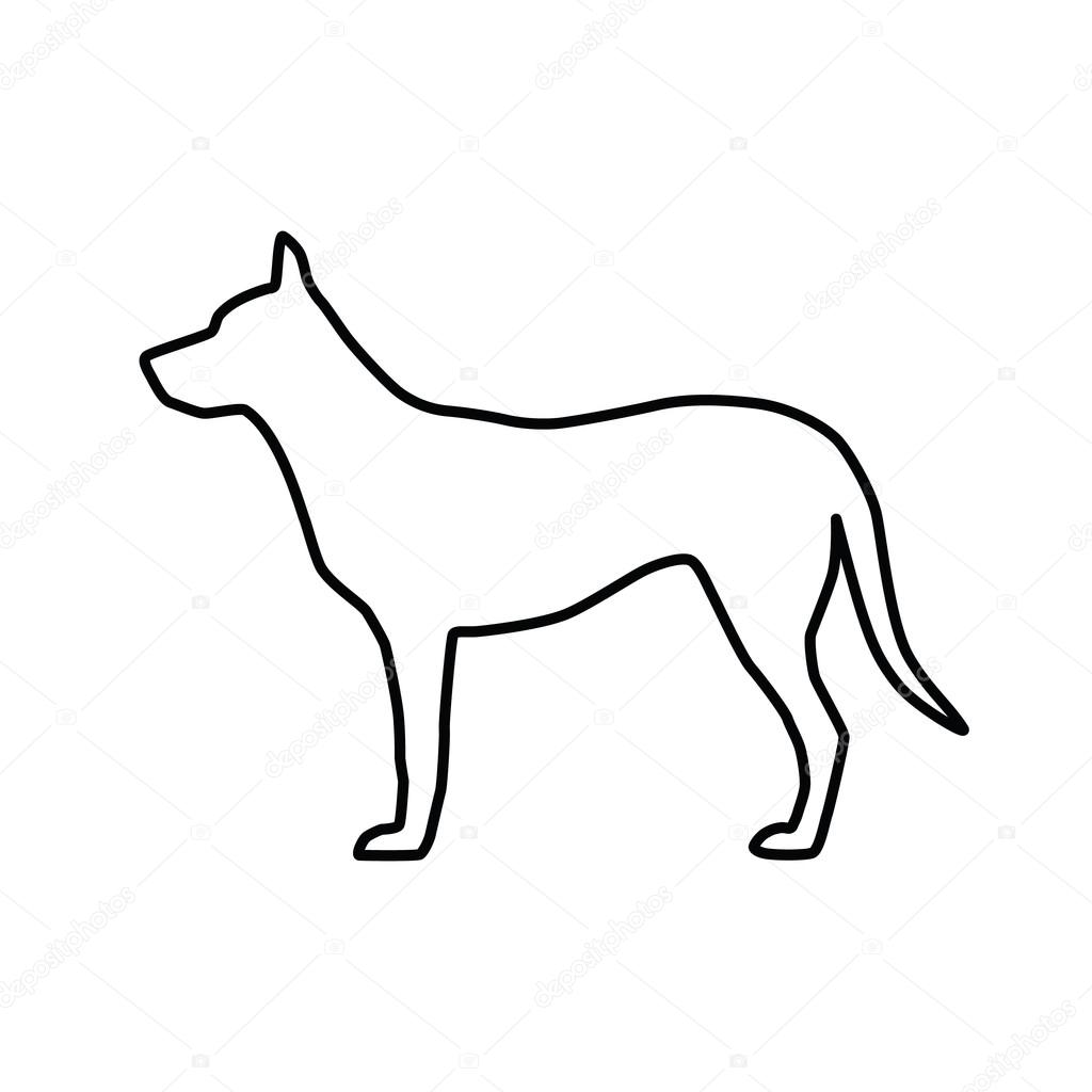 VektorBild von einem HundSilhouette umriß — Stockvektor 98880920