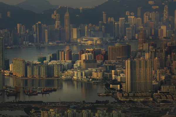 Hong Kong city with morning sunrise