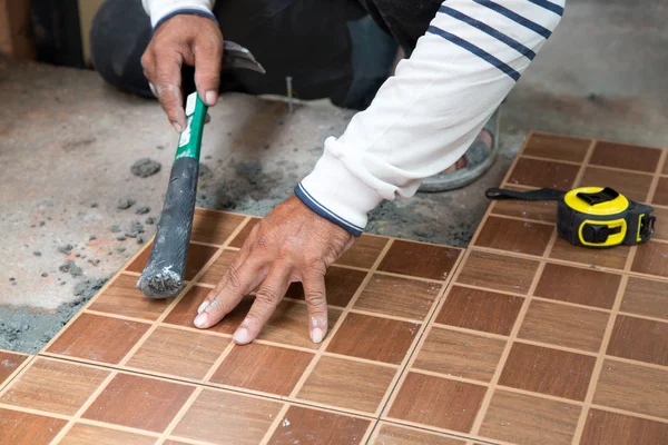 Floor tile installation