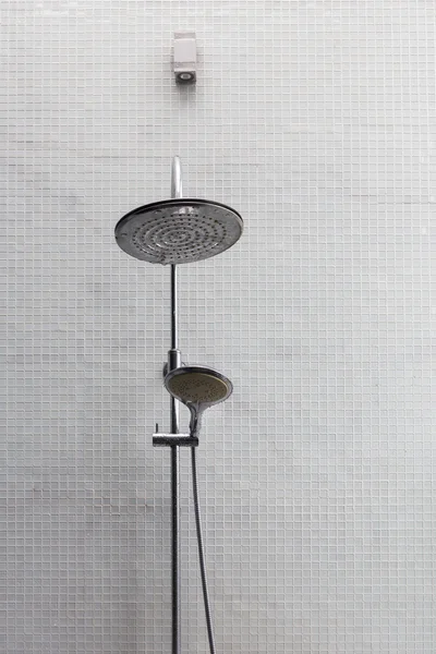 Shower head in bathroom, design of home interior
