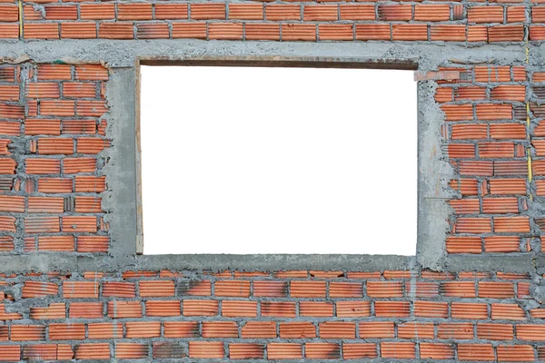 Brick wall in residential building construction site