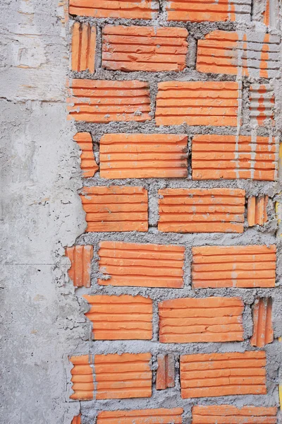 Brick wall in residential building construction site