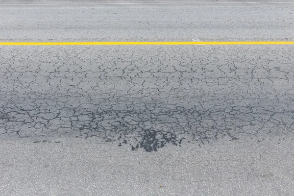 Asphalt black road empty with crack damage