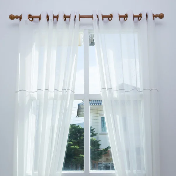 White curtain window in the modern house