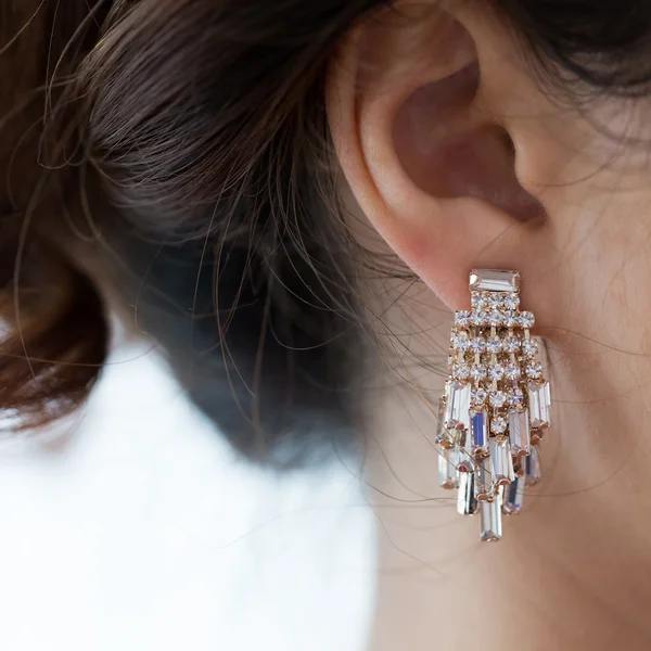 Earring luxury jewelry of beautiful woman
