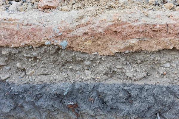 Soil layers in underground earth of science environment