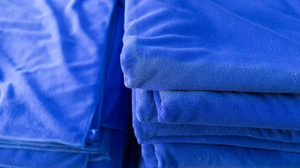 Blue towel softness fluffy fiber fabric of textile fabric