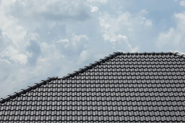 Black tile roof on building residence house