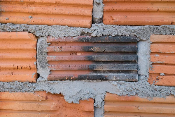 Wall made brick in residential building construction site