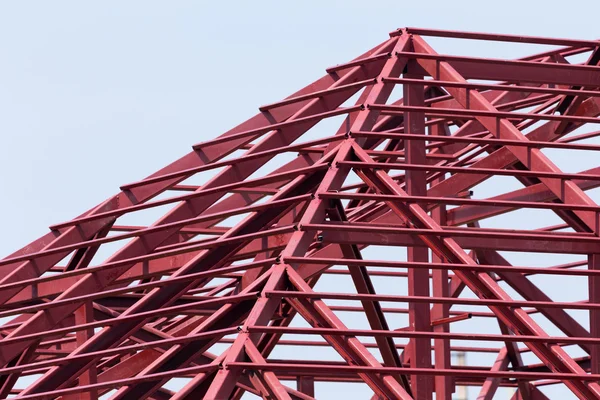 Structural steel beam on roof of building residential