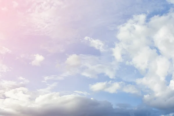 Beautiful sunlight on blue sky with white cloud, clear weather