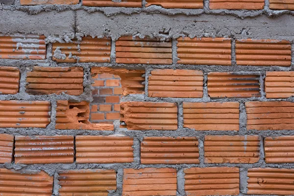 Structural wall made of brick in residential building