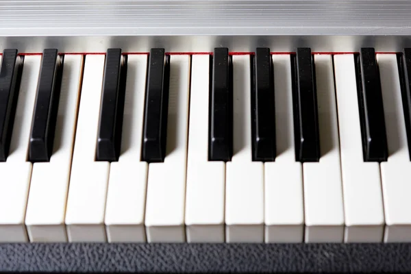 Piano keys on electronic piano