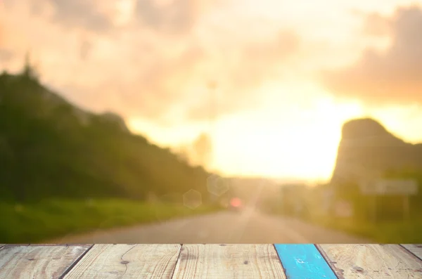 Blur sunset country road abstract background.