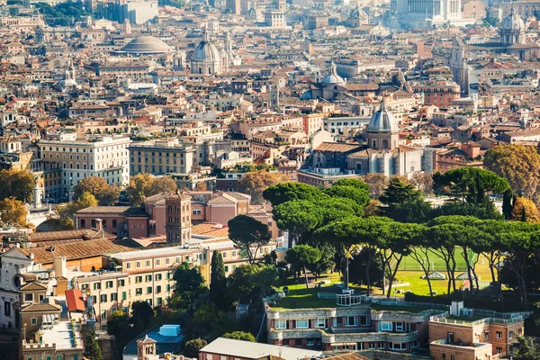 Cityscape view of central Rome taken from St Peter Basilica. Rome, Italy
