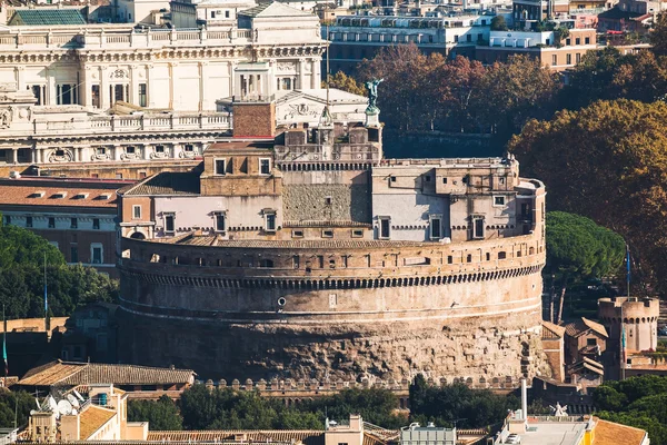 Close up view of Castle Sant\'Angelo taken from St Peter Basilica.