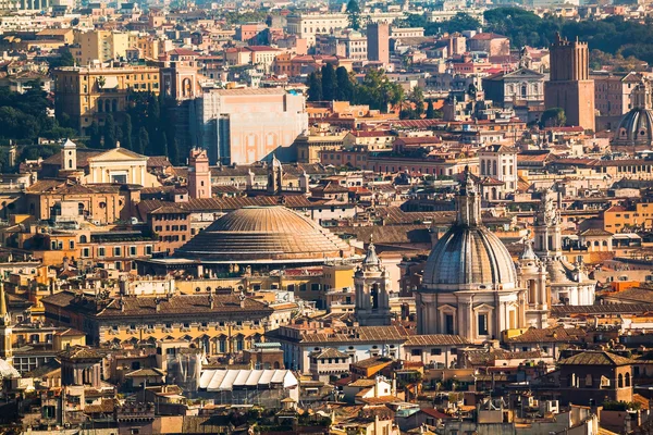 Cityscape view of central Rome (Pantheon) taken from St Peter Basilica. Rome, Italy